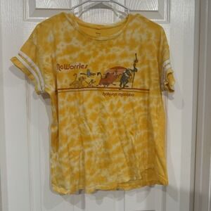 DISNEY THE‎ LION KING Simba Pumba & Timon Hakuna Matata Yellow Tshirt Size L